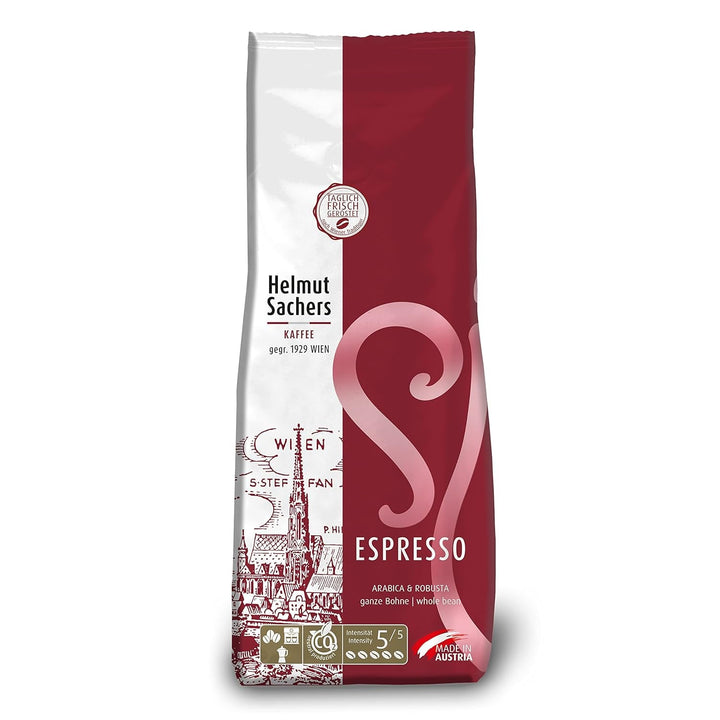 Helmut Sachers Kaffee - amestec vienez, cafea Viennese Melange din boabe Arabica de primă clasă, prăjite în Austria Cafea Naty Shop 500 grame Espresso