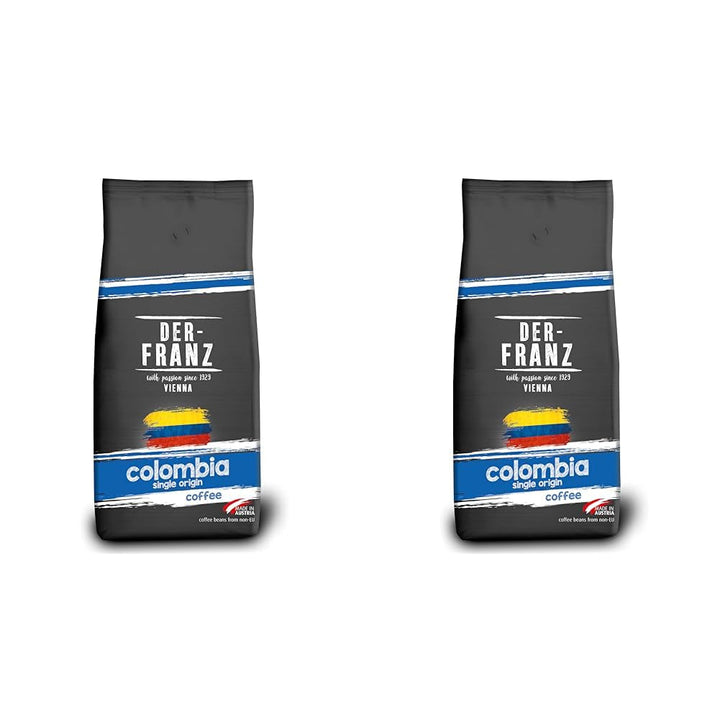 DER-FRANZ Cafea Crema, Intensitate 4/5, 100% Arabica, boabe de cafea întregi Cafea Naty Shop 2 x 1 Kg Columbia