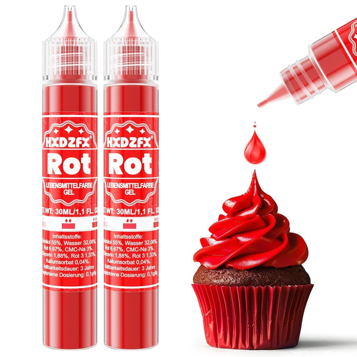 Coloranti alimentari gel, 2 x 30 ml, diverse culori Coloranti Alimentari Naty Shop Rosu