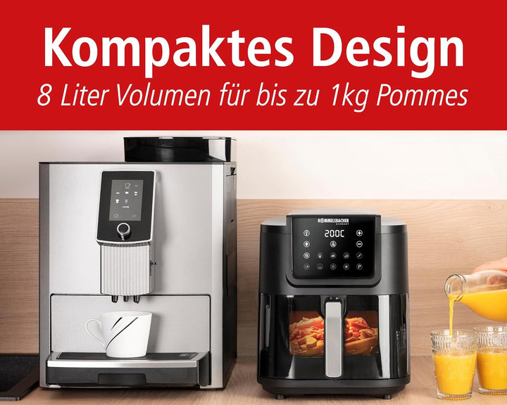 ROMMELSBACHER Friteuză cu aer cald cu fereastra FRH 1700, 10 programe, silentioasa Electrocasnice Naty Shop