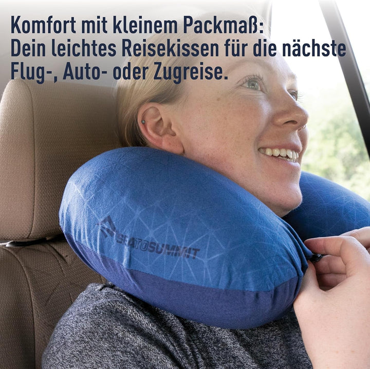 Sea to Summit - Aeros Premium Lumbar Cushion - Pernă de susținere gonflabilă - Relief pentru partea inferioară a spatelui - 50D Polyester Fabric - Geantă de călătorie compactă - Muncă, călătorii și excursii - Albastru marin - 93 G Perne lombare Naty Shop