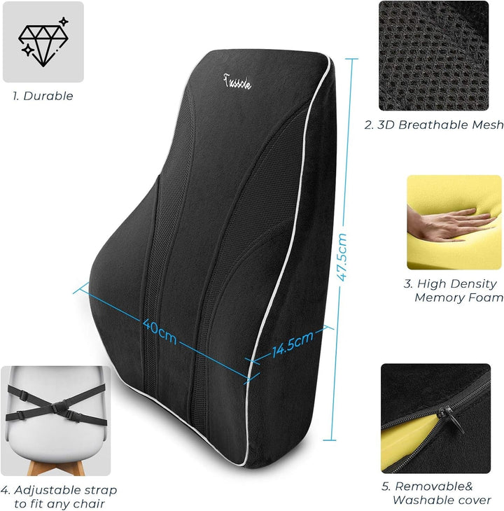 Scaun Tusscle perna din spate, memorie spuma perna lombara pentru scaun de birou & masina, suport lombar pentru birou & acasă (0.84) Perne lombare Naty Shop