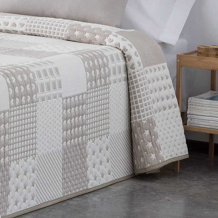 VIALMAN Colcha Bouti Ligera Cuvertură de pat Sofia 21, bumbac poliester, bej, Cama 150: 250 X 270 Cm Paturi si Cuverturi Besuche den VIALMAN-Store