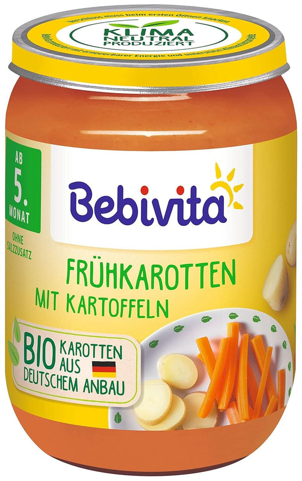 Legume Morcovi timpurii cu cartofi, pachet de 6 (6 X 190 grame) Mama si Copilul Naty Shop