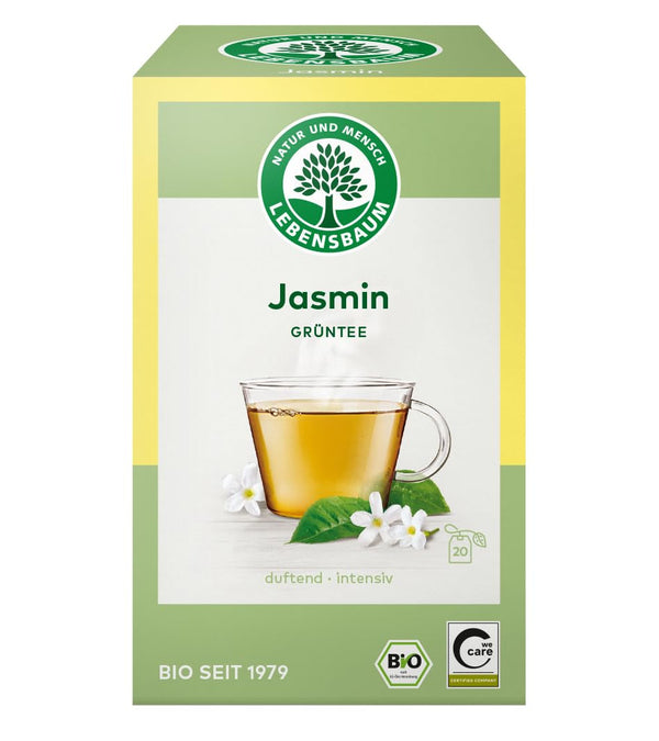 LEBENSBAUM Ceai de iasomie, ceai organic cu flori proaspete de iasomie, pliculețe de ceai verde, gust 100% natural, 20 pliculețe de ceai à 1,5 g