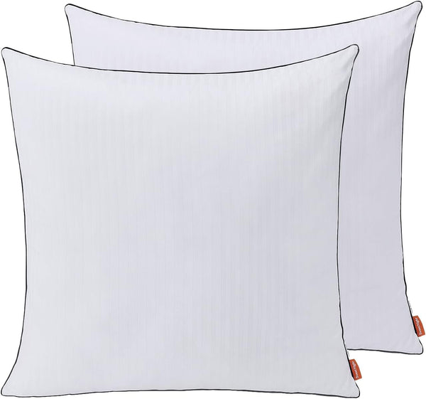 Pernă Sweetnight 80X80 Set de 2, pernă din microfibră 1300G, pernă moale și de susținere a gâtului pentru toate pozițiile de dormit, capac respirabil 100% bumbac, certificat Oeko-Tex Perne standard Naty Shop Alb 80 X 80 Cm Set de 2 Design cu dungi 2
