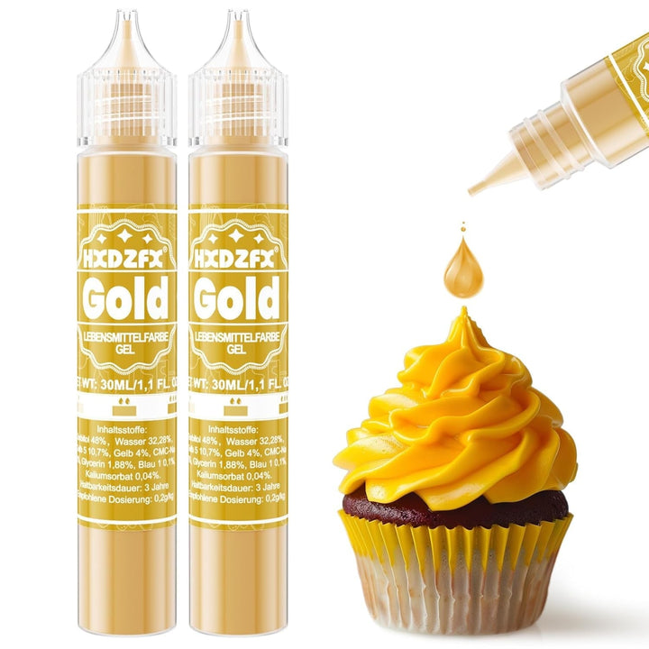 Coloranti alimentari gel, 2 x 30 ml, diverse culori Coloranti Alimentari Naty Shop Auriu