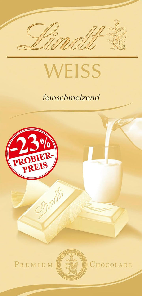 Lindt Ciocolată albă, baton de 100 grame Bomboane de Ciocolata Naty Shop Default Title