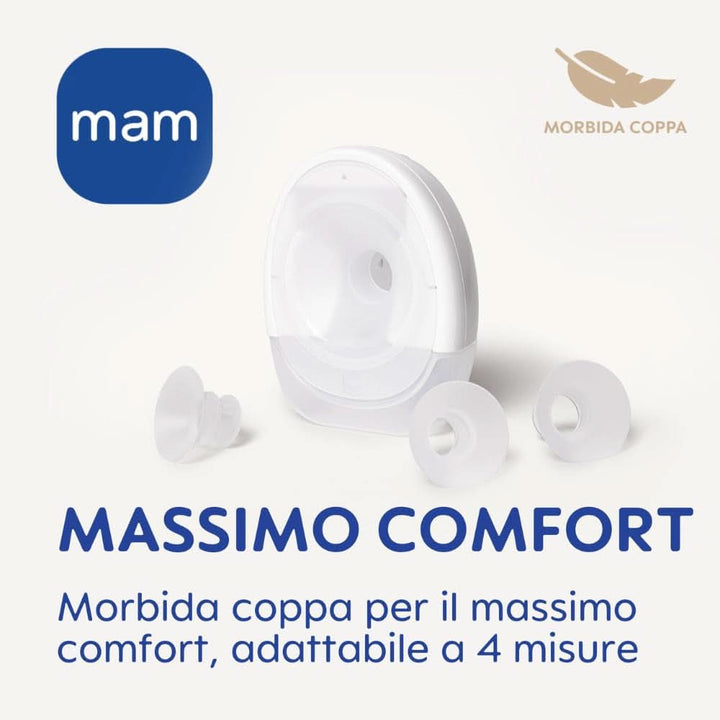 MAM Move Pompă de sân portabilă cu 3 moduri de funcționare și 5 niveluri de intensitate, carcasă din silicon Skinsoft, reglabilă la 4 dimensiuni Accesorii Hrana si Alaptare Bebe Naty Shop