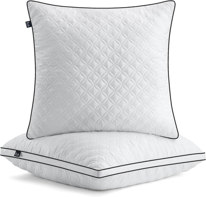 Pernă Bedstory 40X80Cm Set de 2 perne, pernă de dormit din microfibră 2X950G, pernă de pat respirabilă și lavabilă, ideală pentru un somn odihnitor profund, certificată Oeko-Tex Perne standard Naty Shop Alb Negru 80X80( set de 2 )
