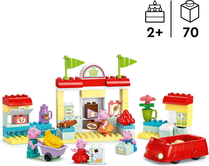 LEGO DUPLO 10434 Supermarketul lui Peppa: jucărie educațională creativă și set de joacă, cadou pentru băieți și fete de la 2 ani, încurajează dexteritatea Seturi de constructie Besuche den LEGO-Store