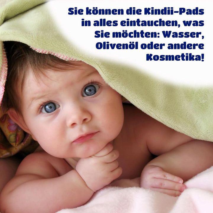 Tampoane Kindii Pure Baby - 100% bumbac - Tampoane pătrate mari pentru pielea sensibilă - Înlocuiește șervețele umede - Moale - Margini moi Servetele Umede Bebelusi Naty Shop