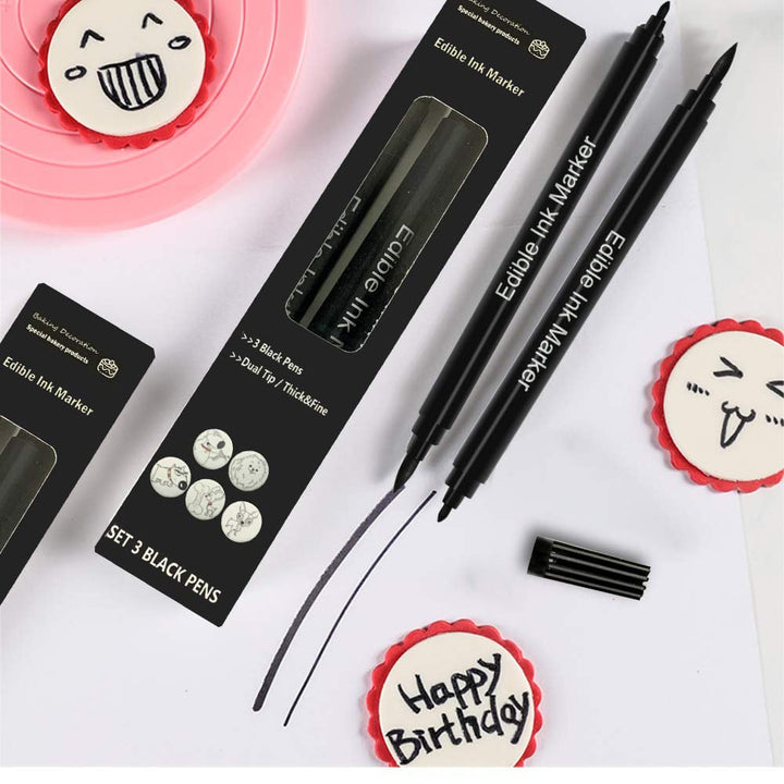 DOMI PRO, set 3 carioci alimentare, negru Coloranti Alimentari Naty Shop