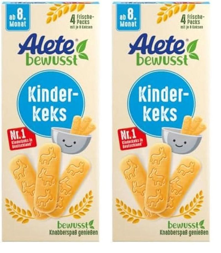 Alete , Biscuiți pentru copii, din luna a 8-a, cu unt din grâu, 180 g Mama si Copilul Naty Shop Set 2 x 180 grame