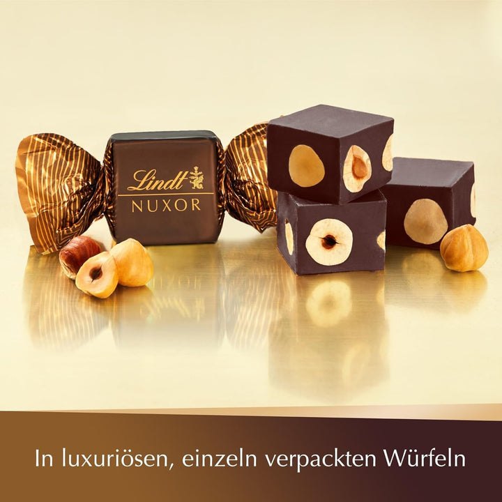Lindt NUXOR Pungă de ciocolată neagră fină XXL, 700 grame Bomboane de Ciocolata Naty Shop