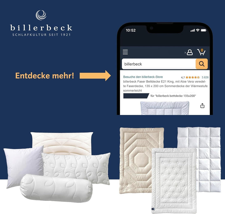 Billerbeck Pillow S20 Latex - Pernă pentru gât în 40 X 80 Cm - Pernă pentru susținerea gâtului cu miez moale din latex, alb Perne standard Naty Shop