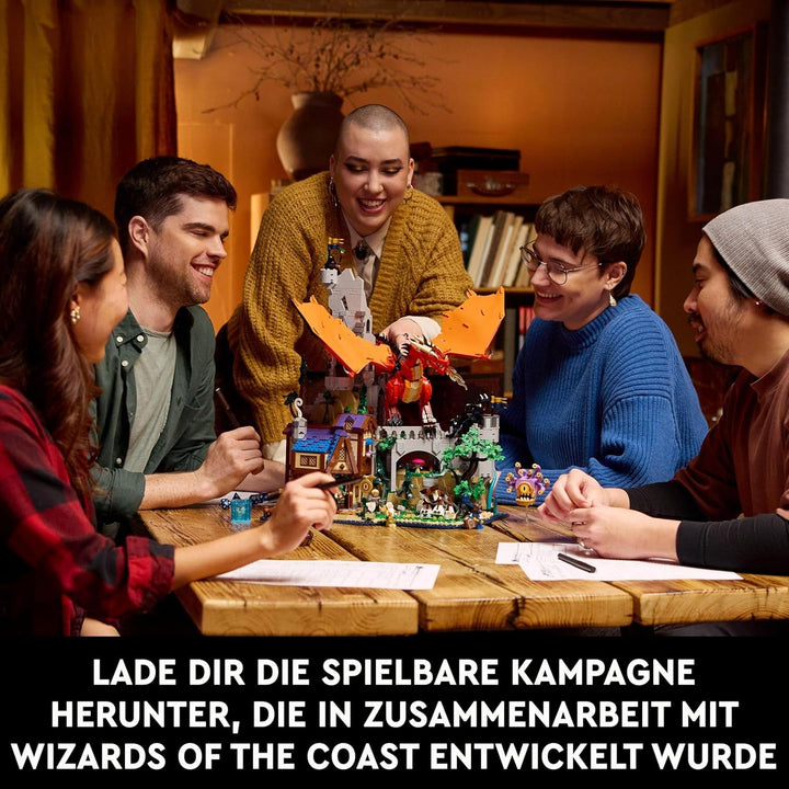 LEGO Ideas Dungeons & Dragons: The Saga of the Red Dragon, Set de construcție pentru adulți, Idei de cadouri Dungeons and Dragons pentru fani, Set de construcție Fantasy, Activitate creativă 21348 Seturi de constructie Besuche den LEGO-Store
