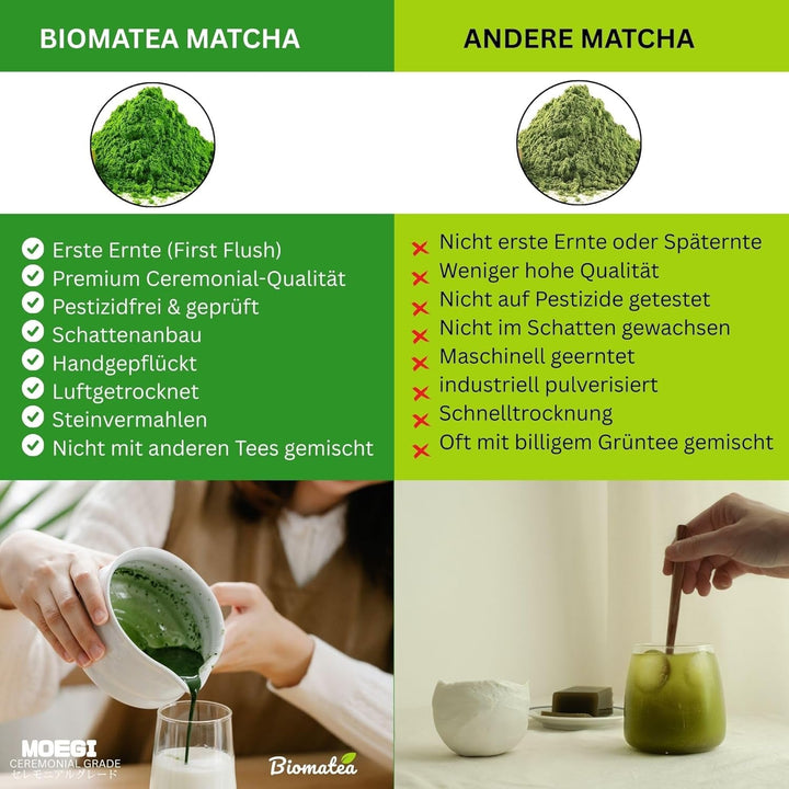 Ceai Sakura Matcha 50 g – de calitate ceremonială din Japonia – ceai verde premium cu pudră de flori de sakura – prima recoltă, măcinat cu piatră, vegan, fără aditivi