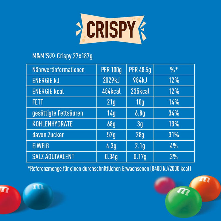 M&M'S Crispy, chipsuri de ciocolată cu miez crocant Bomboane de Ciocolata Naty Shop