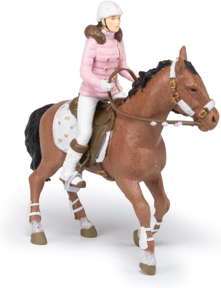 PAPO - Horse figure - Rider Fashion Winter, pasiune pentru călărie, jucărie pentru copii de la 3 ani. Action figures Naty Shop