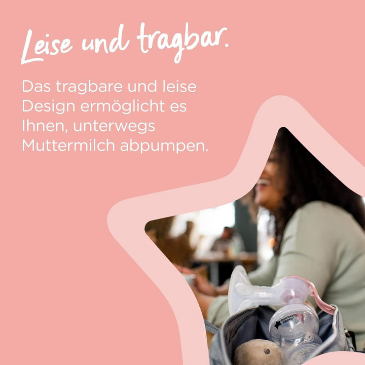 Tommee Tippee Made for Me Manuelle Einzel-Milchpumpe, Starke Saugkraft, Ergonomischer Griff, Tragbare Und Leise Milchpumpe, Samt Babyflasche Accesorii Hrana si Alaptare Bebe Naty Shop