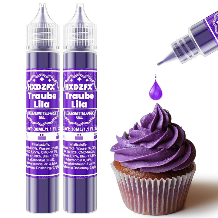 Coloranti alimentari gel, 2 x 30 ml, diverse culori Coloranti Alimentari Naty Shop Violet struguri