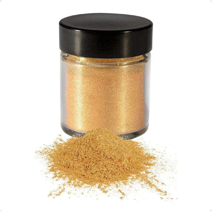 Günthart Backdecor Gold Puder - Essbarer Glitzer, Lebensmittelfarbe Pulver, Glitzer Für Getränke - Goldstaub Glänzend Glimmer Für Backenbegeisterte, 1Er Pack (1 X 7 G) Coloranti Alimentari Naty Shop