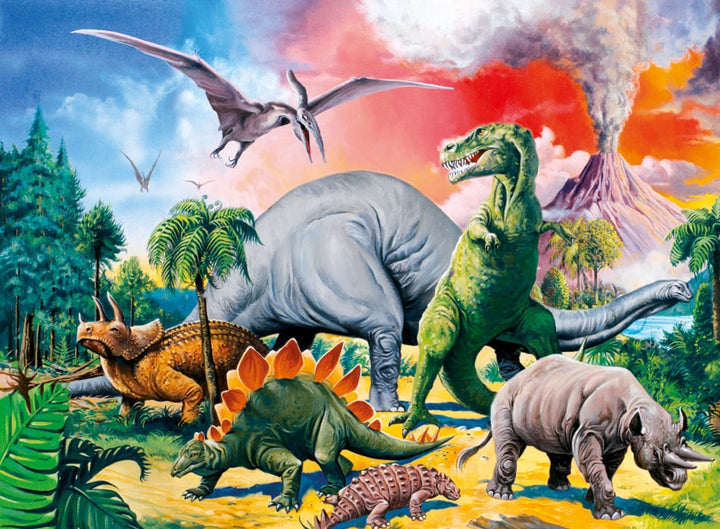Ravensburger puzzle pentru copii - 10957 Printre dinozauri - Dino puzzle pentru copii de 6 ani și peste, cu 100 de piese în format XXL Puzzle Naty Shop