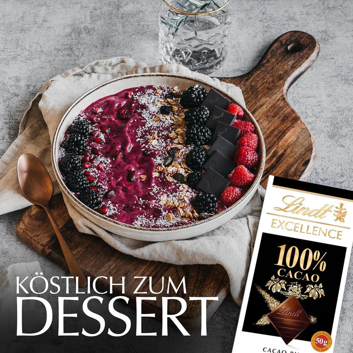 Lindt EXCELLENCE 100 % cacao - ciocolată neagră, 50 grame Bomboane de Ciocolata Naty Shop