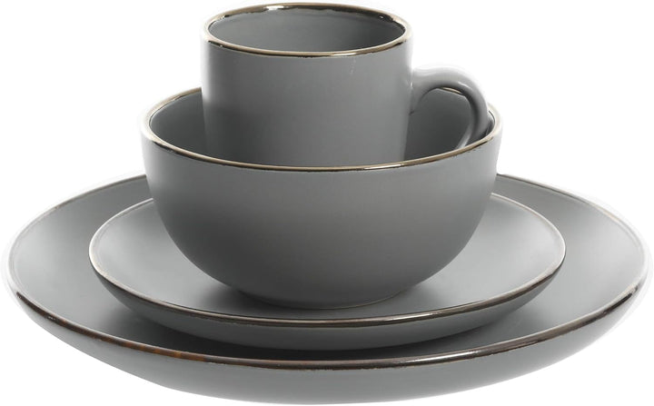 Set de veselă Rockaway din ceramică, rotund, pentru 4 persoane Seturi vesela masa Naty Shop