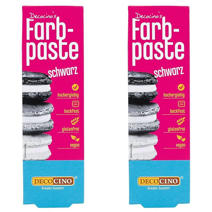 DECOCINO Colour Paste, 20 grame, ideal pentru colorarea prăjiturilor, fondantului și cremelor - fără azot și fără gluten Coloranti Alimentari Naty Shop Negru 25 grame