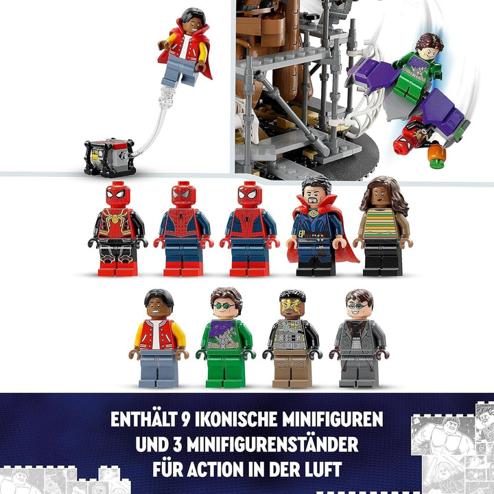 LEGO 76261 Marvel Spider-Man's Big Showdown, Spider-Man: No Way Home set cu 3 minifigurine Peter Parker plus Green Goblin, Electro, Sandman, Ned, Doctor Strange și MJ, model de colecție Seturi de constructie Besuche den LEGO-Store