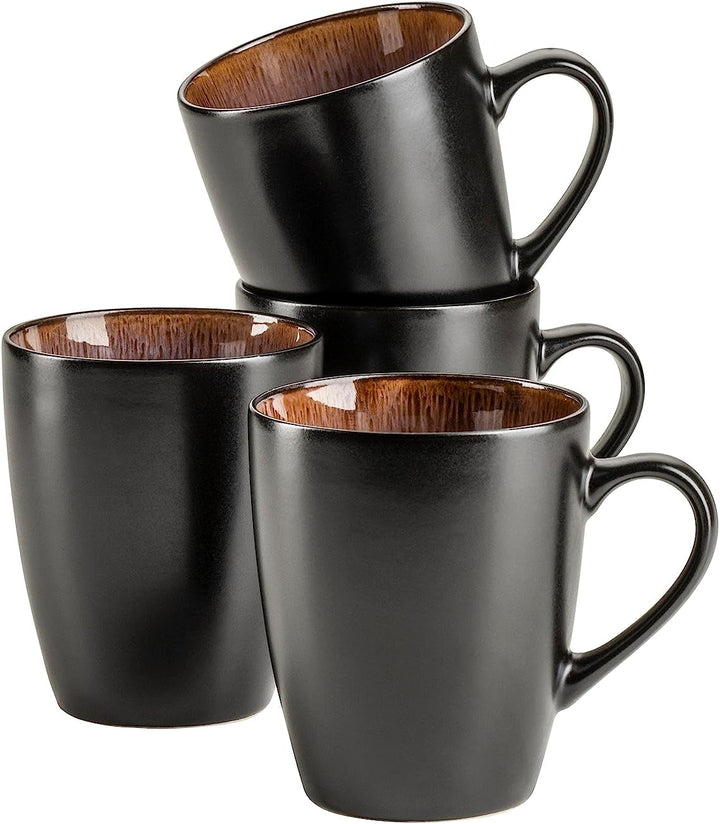 MÄSER 934100 Serie Teona, Keramik Geschirr Set Für 4 Personen Mit Grün-Brauner Reaktivglasur, 20-Teiliges Kombiservice in Modern Dezenten Coupe-Formen, Steinzeug Seturi vesela masa Naty Shop Kaffeebecher