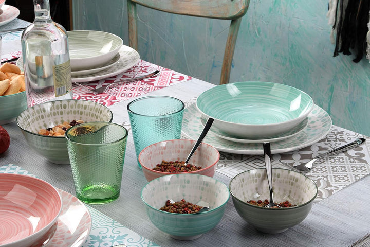 Gipsy Soft, Tellerservice Für 6 Personen, 18-Teilig, Porzellan, Mehrfarbig Seturi vesela masa Naty Shop