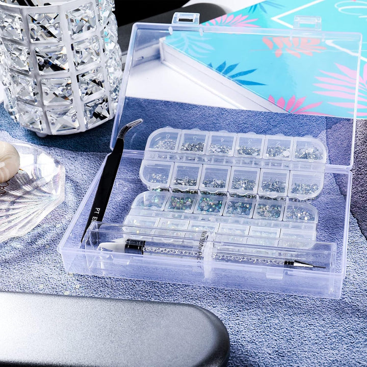 ANGNYA 4000 Stück Strasssteine Nägel Nail Art Strasssteine Dekorationen Nagelsteine Für Nail Art Zubehör Und Klare Kristall Strasssteine Handwerk Mit Pick up Pinzette Und Strass Picker Dotting Pen…