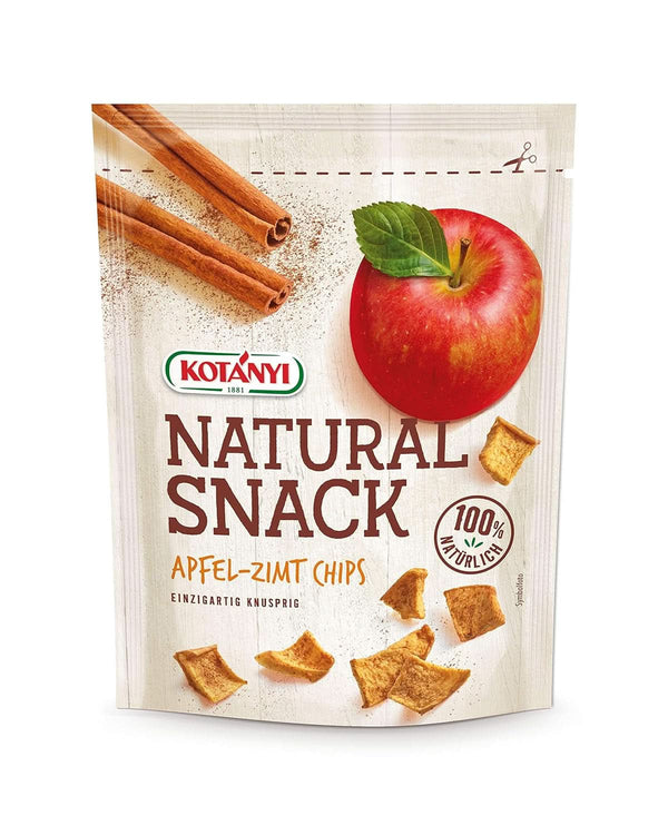 Kotanyi Bucăți de mere uscate cu scorțișoară, 100% naturale, 9 x 40 grame Produse deshidratate Naty Shop
