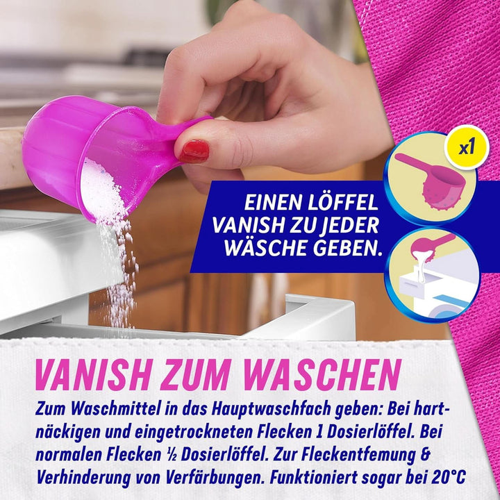 Vanish Oxi Action Powder Pink - 1 X 1.65 Kg - pudră de îndepărtare a petelor și de îmbunătățire a rufelor fără clor - pentru rufe colorate Detergenti Rufe Naty Shop