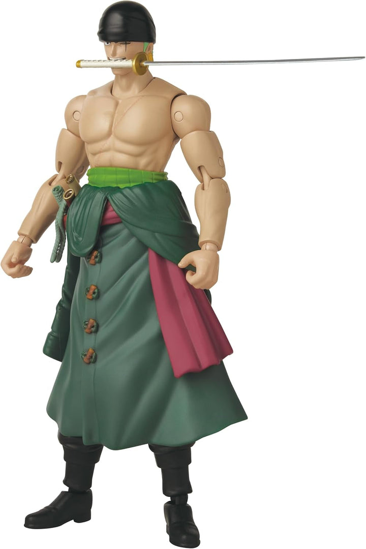 Bandai - Anime Heroes - One Piece Figure - Lorenor Zorro 17 Cm Three Sword Style - Licența oficială One Piece - Movable Manga Figure Zorro 3 Swords - Toy For Children From 4 Years - 37052 Action figures Naty Shop