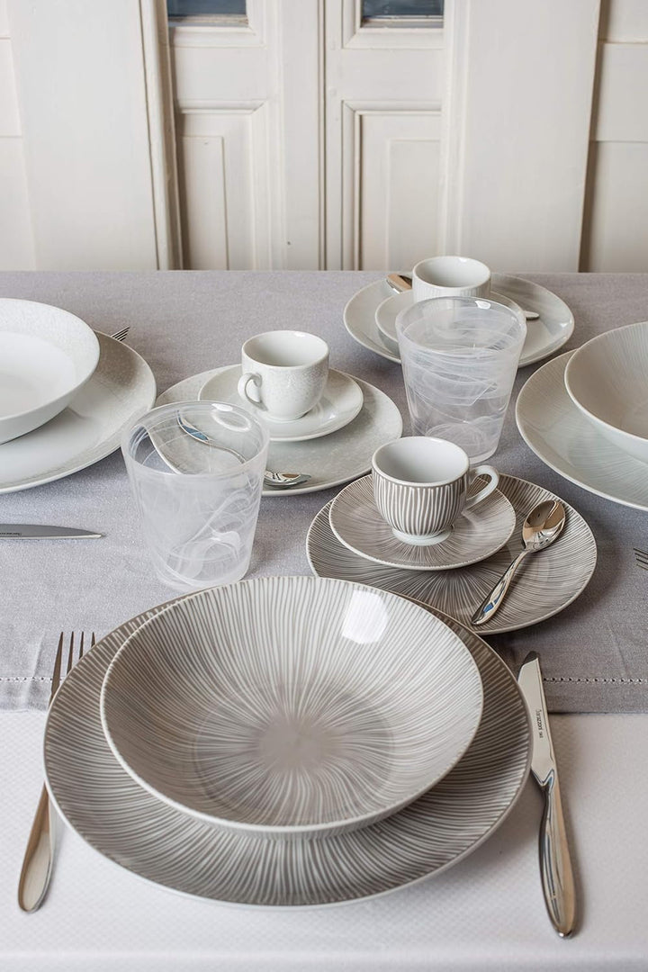 Barazzoni 82000625, Set veselă, 18 piese, 6 persoane, gri, porțelan Seturi vesela masa Naty Shop