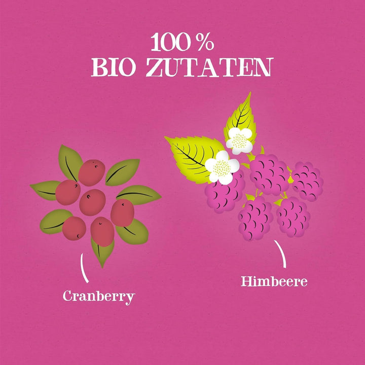 Cupper Ceai de fructe organic Cranberry Rasperry, 20 pliculețe de ceai nealbite, ecologic, comerț echitabil