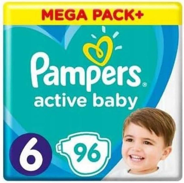 Pampers Windeln Größe 6 (13-18Kg), Active Baby Windeln, 96 Stück, Durchlaufschutz Ganztägig Naty Shop