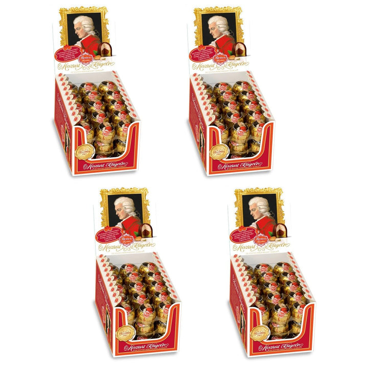 Reber Mozart, sfere din ciocolată neagră, umplute cu marțipan, fistic, migdale și nuga de alune Naty Shop