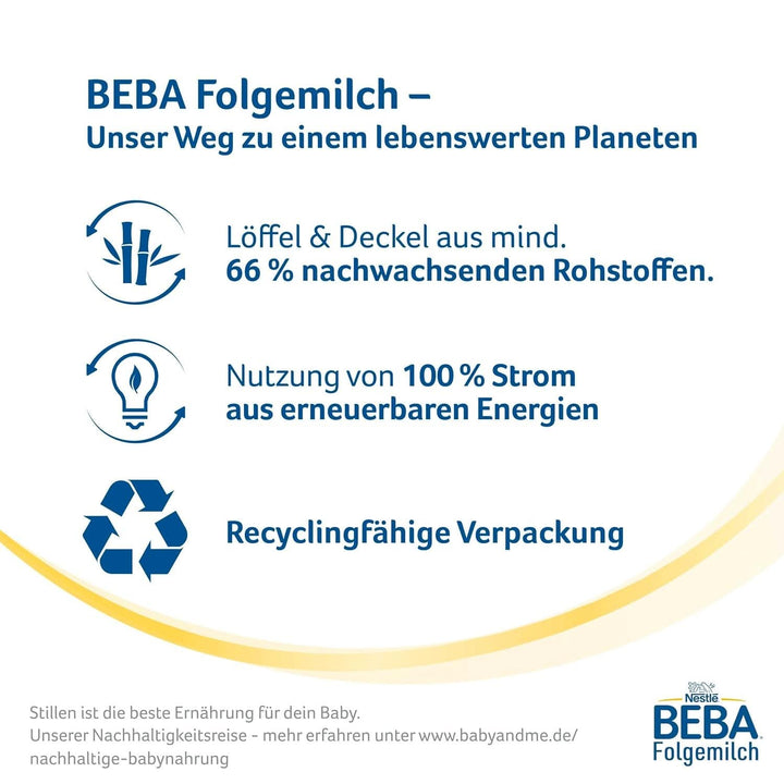 Nestle BEBA 2 Lapte praf de continuare după luna a 6-a, cu complex 5 HMO, numai lactoză, fără ulei de palmier, pachet de 3 (3 X 800G) Mama si Copilul Naty Shop