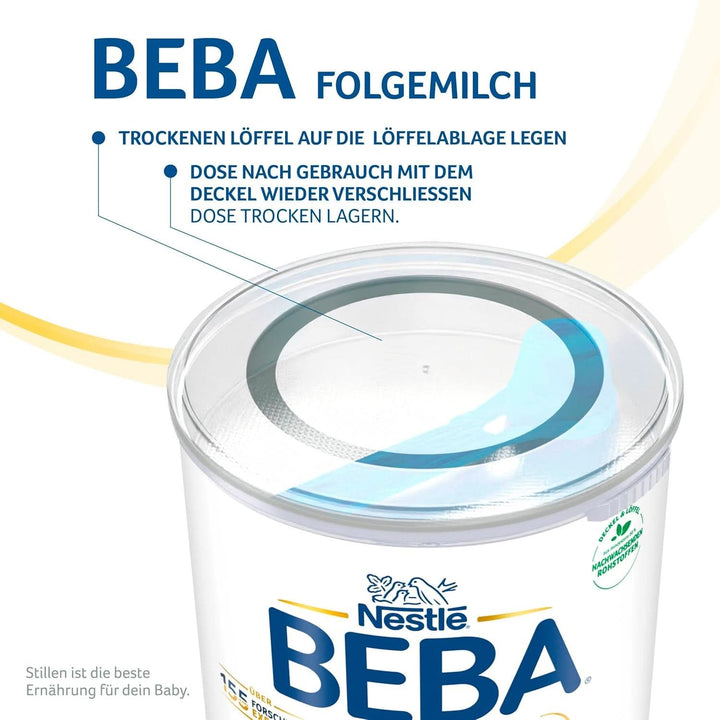 Nestle BEBA 2 Lapte praf de continuare după luna a 6-a, cu complex 5 HMO, numai lactoză, fără ulei de palmier, pachet de 3 (3 X 800G) Mama si Copilul Naty Shop