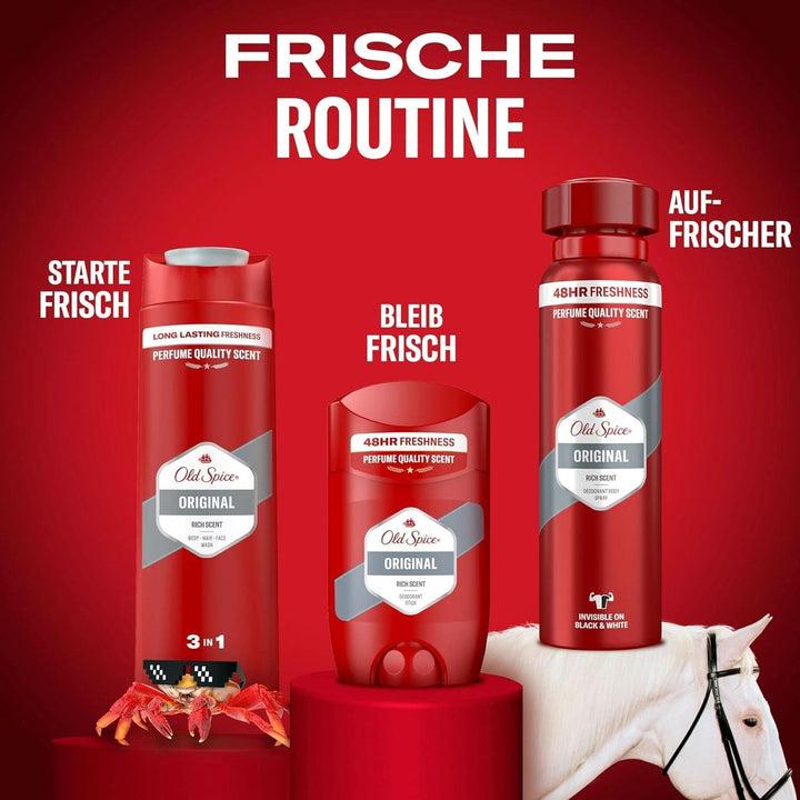 Old Spice Original 3-In-1 Gel de duș și șampon pentru bărbați, 250 ml Duș și baie Naty Shop