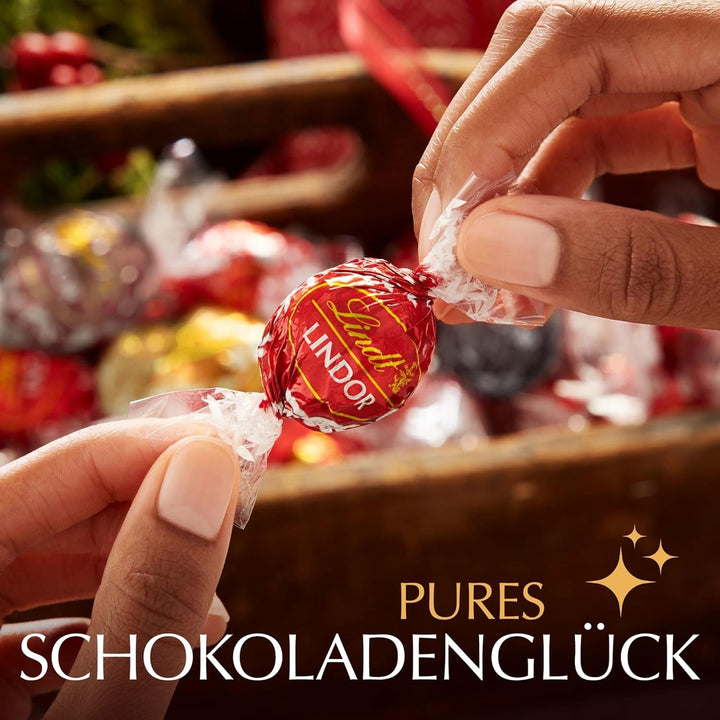 Lindt Chocolate LINDOR Sharing, sfere de ciocolata cu umplutura, 250 grame Bomboane de Ciocolata Naty Shop
