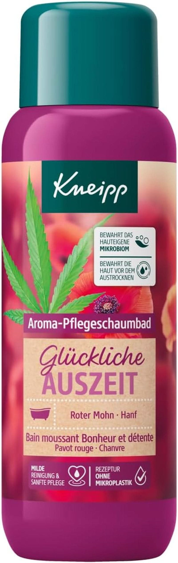 Kneipp Aroma, spumă de îngrijire pentru baie Happy Time Out - cu uleiuri naturale din mac roșu și cânepă, 400 ml Naty Shop 400 ml Single