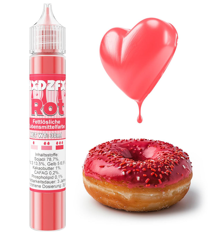 Colorant alimentar liposolubil, pe baza de ulei, 30 ml Coloranti Alimentari Naty Shop Rosu