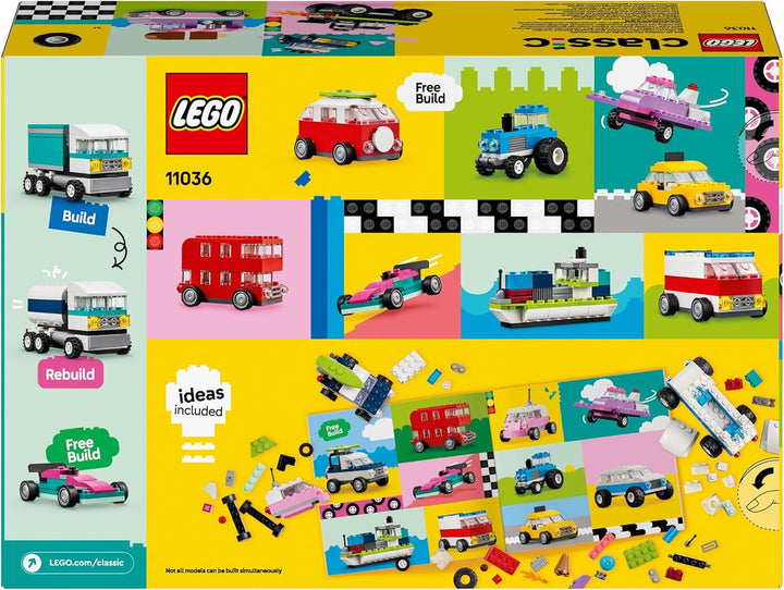 LEGO Classic Creative Vehicles, set de cărămizi de construcție pentru mașini model colorate, inclusiv camion, mașină de poliție și vehicule de construcții, mașini de jucărie construibile pentru copii, cadou pentru băieți și fete de la 5 ani 11036 Seturi de constructie Besuche den LEGO-Store