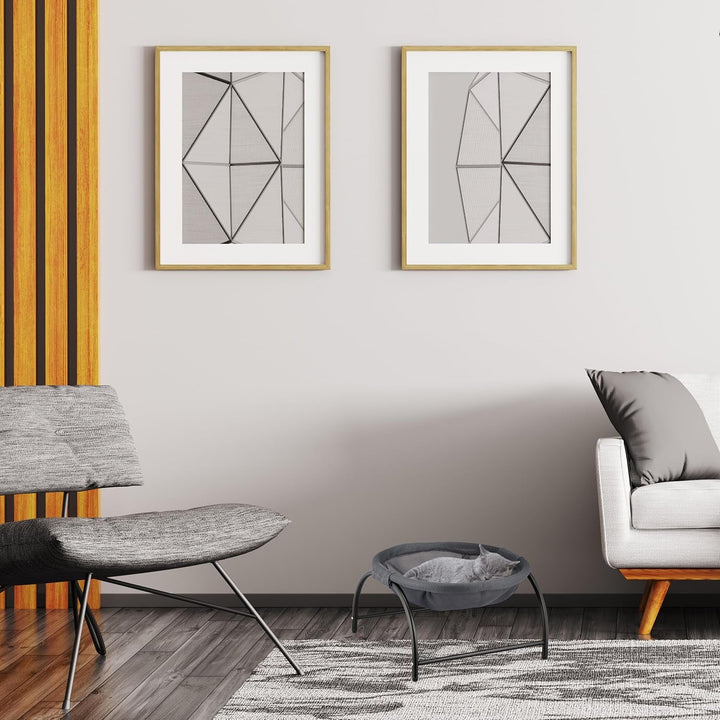 Hamac Relaxdays pentru pisici, scaun suspendat, înălțat, ÎxlxA: 25 x 44 x 42 cm, pat pentru pisici, gri închis/negru